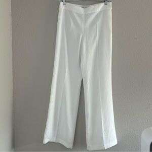 NEW Zara White Wide Leg Women's Pants Large career office classic minimalist